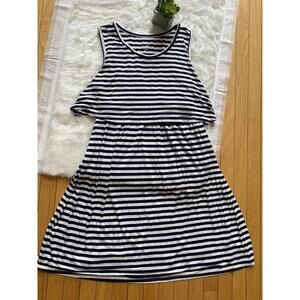 Isabel Maternity Navy and White Striped Sleeveless Dress XXL
